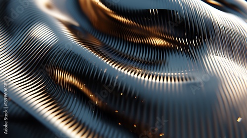 Wallpaper Mural Abstract metallic fabric texture.  Complex,  flowing lines create a dynamic surface with subtle highlights Torontodigital.ca