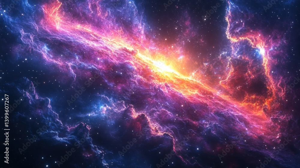 Naklejka premium Cosmic nebulae swirling in deep space