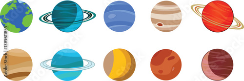 Cute Solar System Clipart Vector file