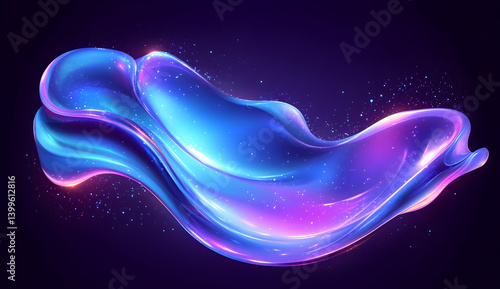 Abstract fluid blue and purple shapes on a dark background