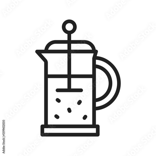 French Press icon vector image. Suitable for mobile apps, web apps and print media.