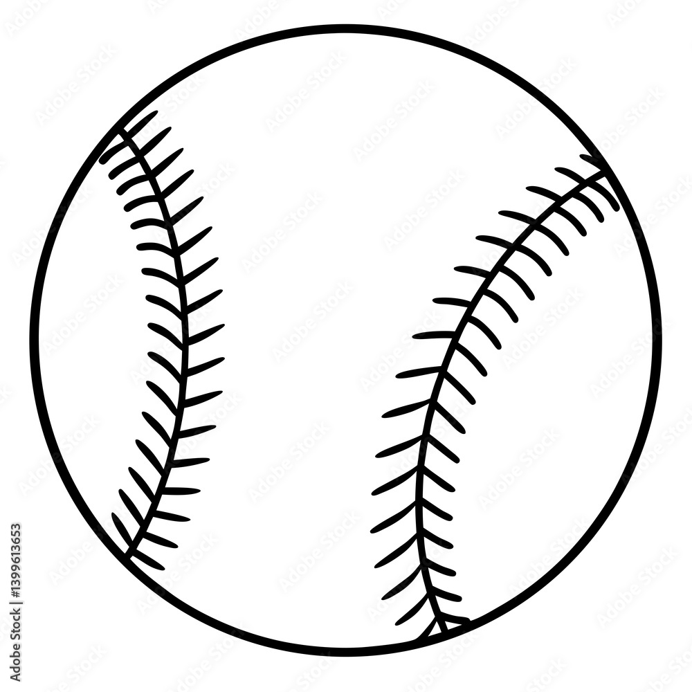 Minimal Baseball Vector Illustration on White Background Minimal Baseball Vector Illustration on White Background