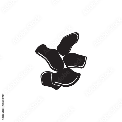 Stone balance logo line art vector illustration design