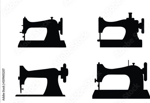 Sewing Machine black symbol, Sewing Machine silhouette vector