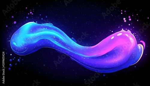 Abstract fluid blue and purple shapes on a dark background