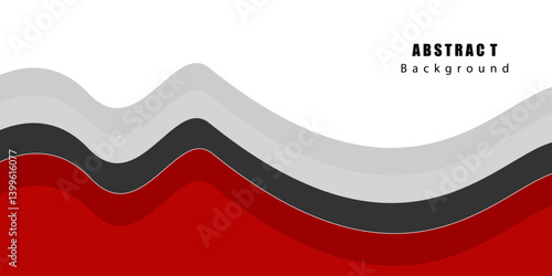 Abstract colorful gray, red wave pattern on white background. Trendy wave banner background design