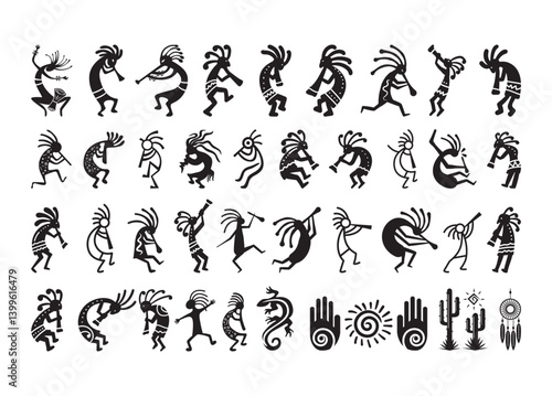 Kokopelli vector, Kokopelli clipart, Kokopelli silhouette