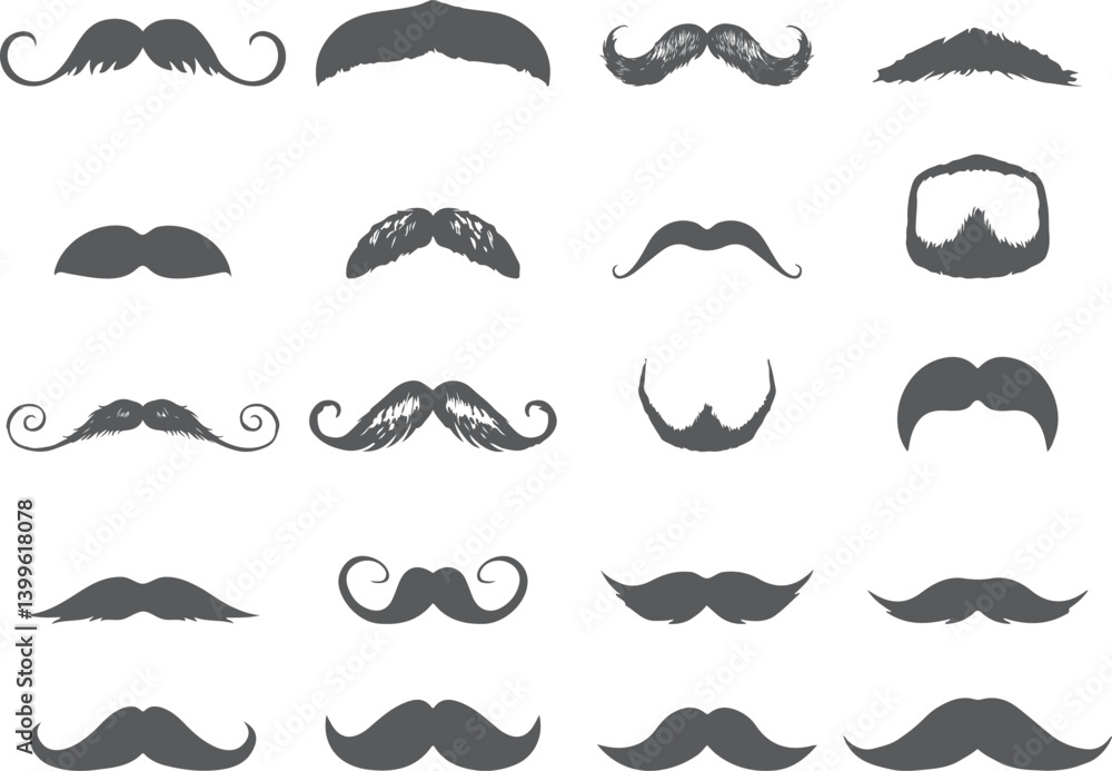 Man Moustaches Bundle vector file Man Moustaches Bundle vector file