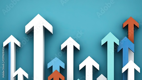 Wallpaper Mural Multiple upward arrows in various colors depict growth and progress. Torontodigital.ca