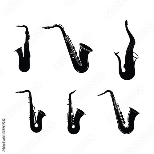 Saxophone silhouette illustration.