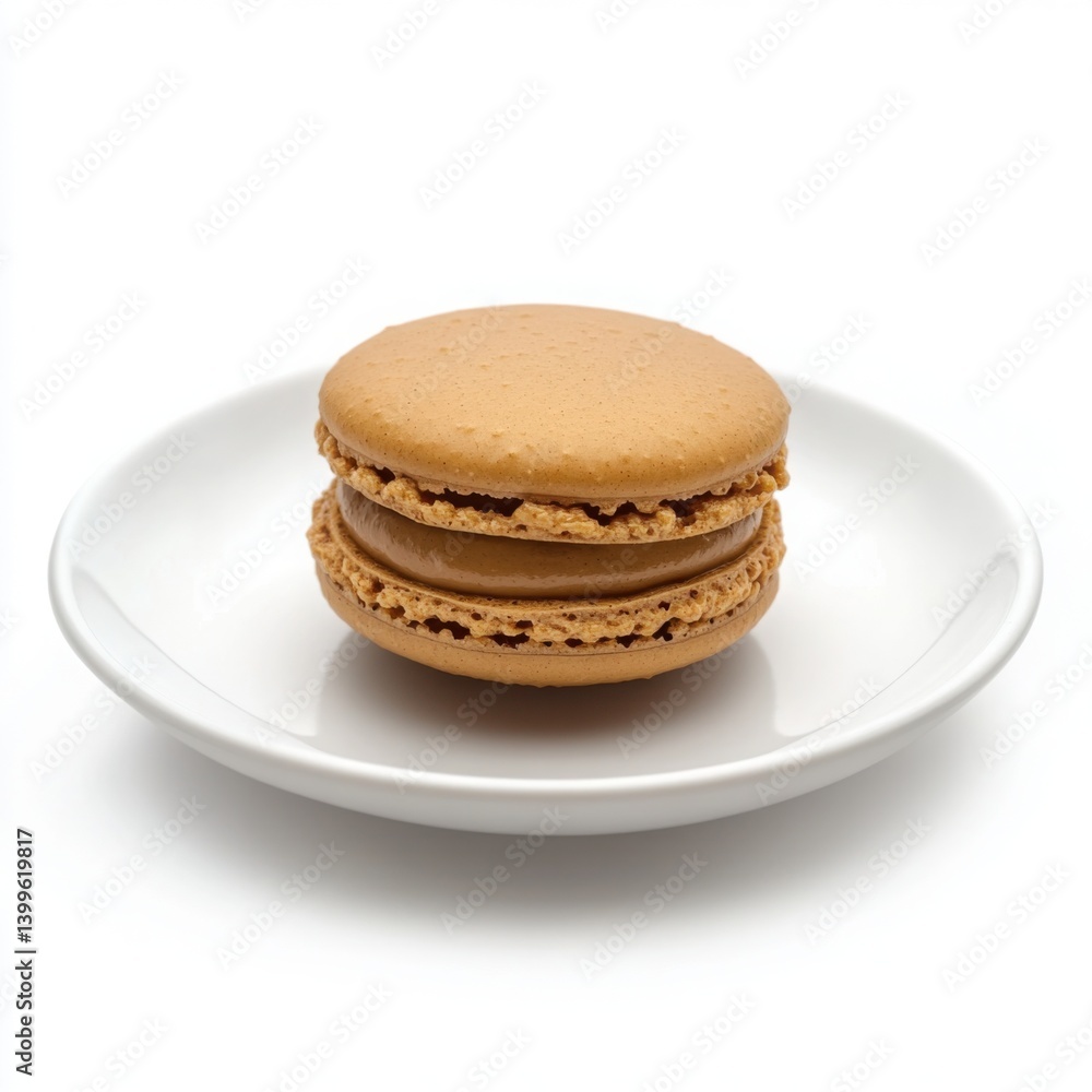 A coffee macaron filled with a smooth coffee buttercream A coffee macaron filled with a smooth coffee buttercream