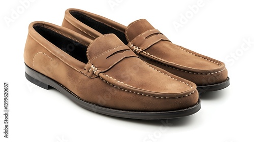 Wallpaper Mural Pair of brown loafers with a black stripe Torontodigital.ca