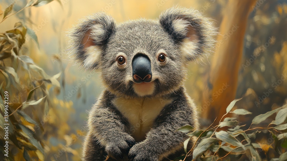 Obraz premium Cute koala in a lush forest setting