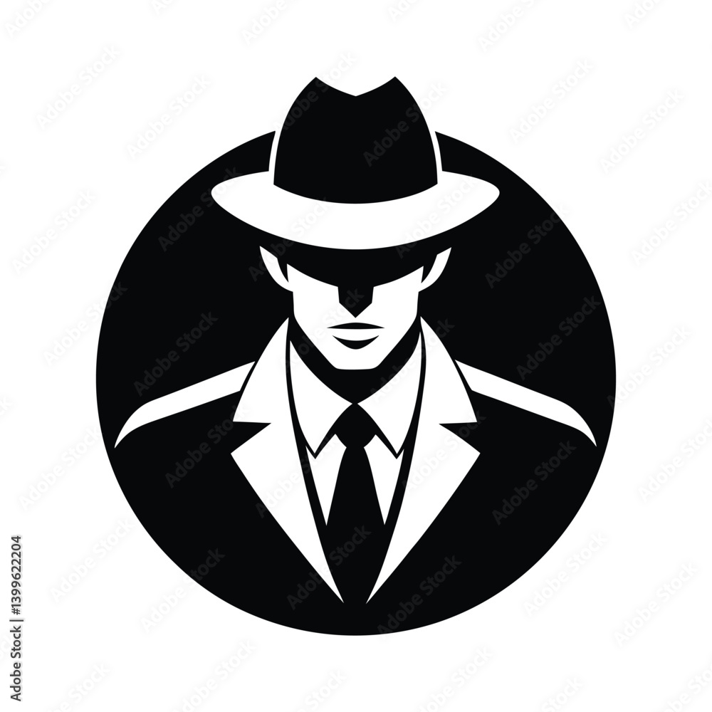 a black and white 1920s gangster silhouette.eps a black and white 1920s gangster silhouette.eps