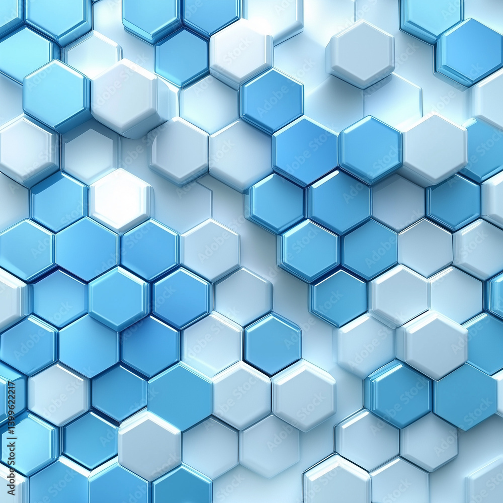Abstract blue and white hexagon pattern background. Abstract blue and white hexagon pattern background.