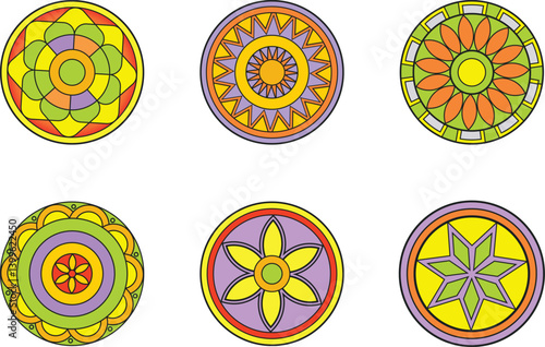 Sri Lanka art, Circle pattern vector