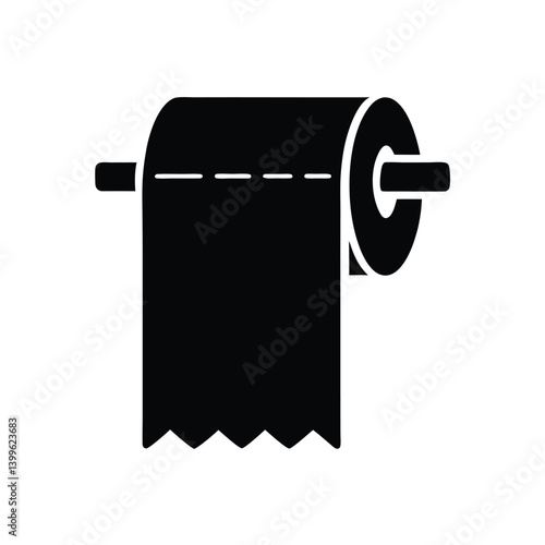 Faucet Running Water Icon, Plumbing Fixture Flow, Simple Minimalist Water Stream,