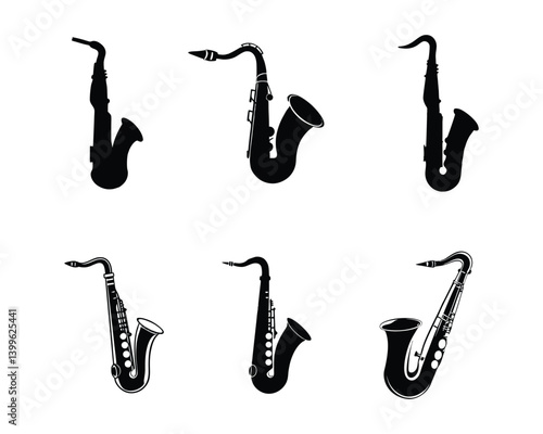 Saxophone silhouette illustration.
