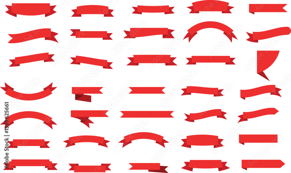 Ribbon banner vector set Ribbon banner vector set