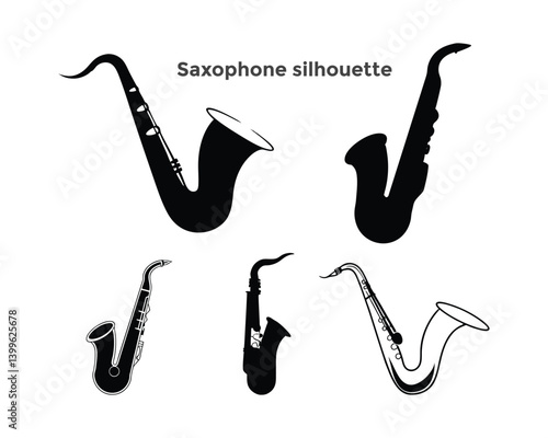 Saxophone silhouette illustration.