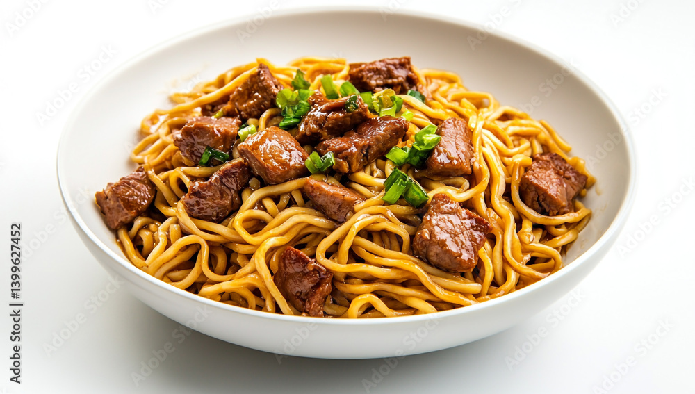 Savory Spaghetti with Beef Strips and Tomato Sauce Served in a Black Bowl Savory Spaghetti with Beef Strips and Tomato Sauce Served in a Black Bowl