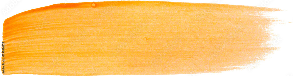 Fototapeta premium Orange brush stroke isolated on white background