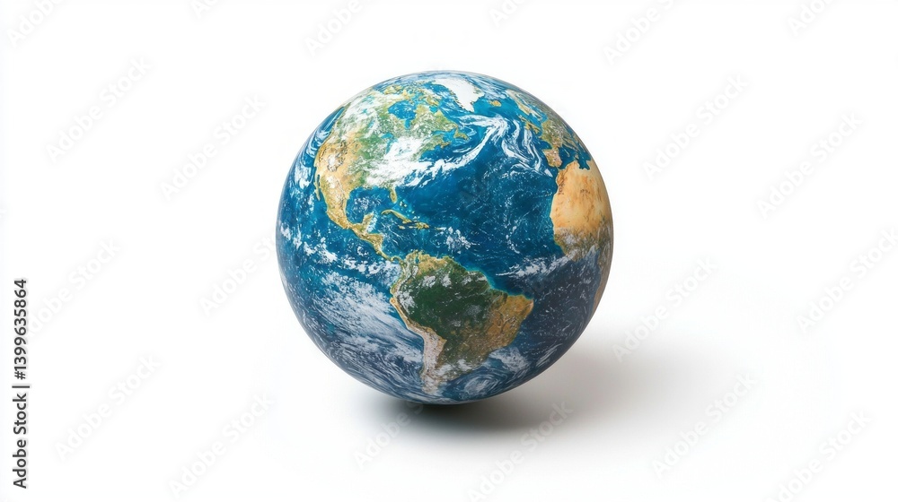 Fototapeta premium A globe of the earth is shown on a white background