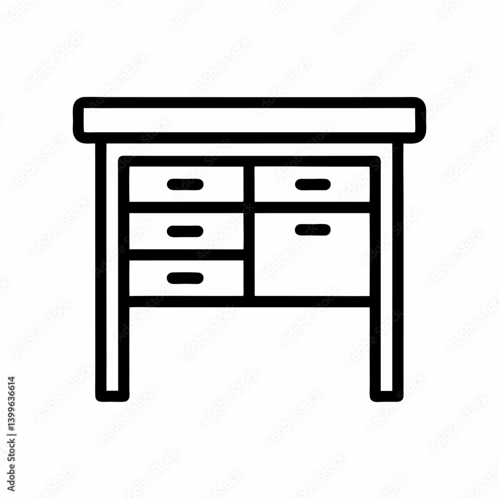 Desk Outline Icon Linear Office Furniture Symbol Desk Outline Icon Linear Office Furniture Symbol