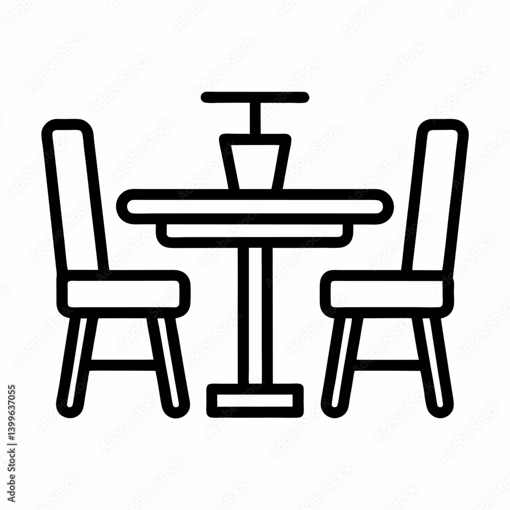 Dining Table Icon Minimal Line Style Furniture Symbol Dining Table Icon Minimal Line Style Furniture Symbol