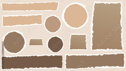 Torn Paper Frame Set Vector Illustration