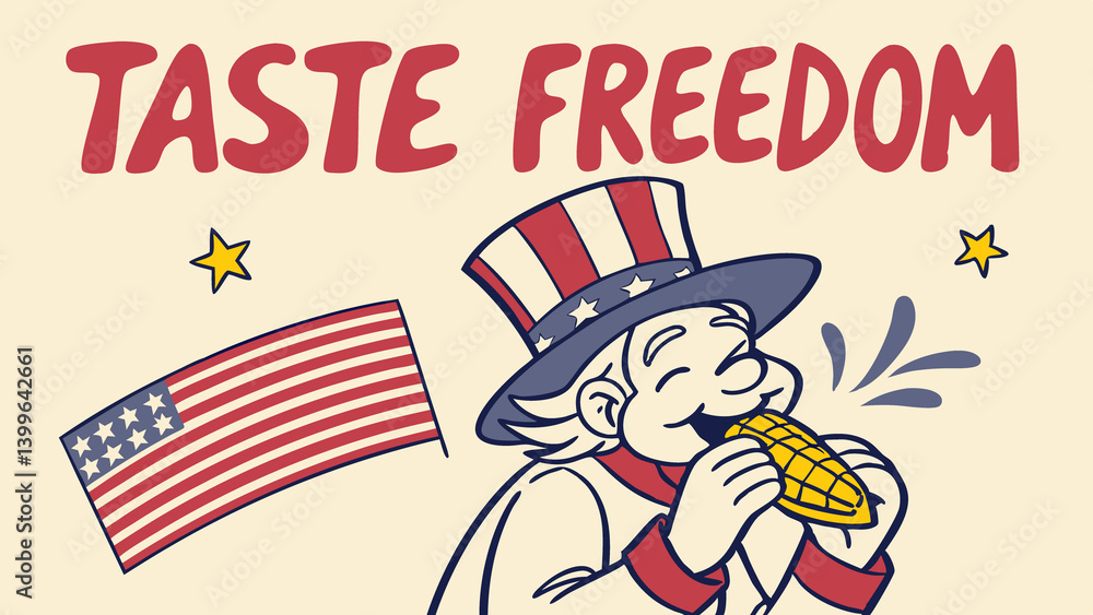 Uncle Sam Eating Corn on the Cob Taste Freedom Uncle Sam Eating Corn on the Cob Taste Freedom