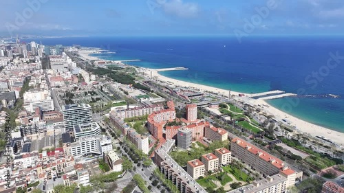 Wallpaper Mural Barceloneta Beach At Barcelona In Barcelona Province Spain. Beach Landscape. Bay Harbor Scenery. Downtown District. Barceloneta Beach At Barcelona Spain. Amazing Cityscape. Spain Skyline. Torontodigital.ca