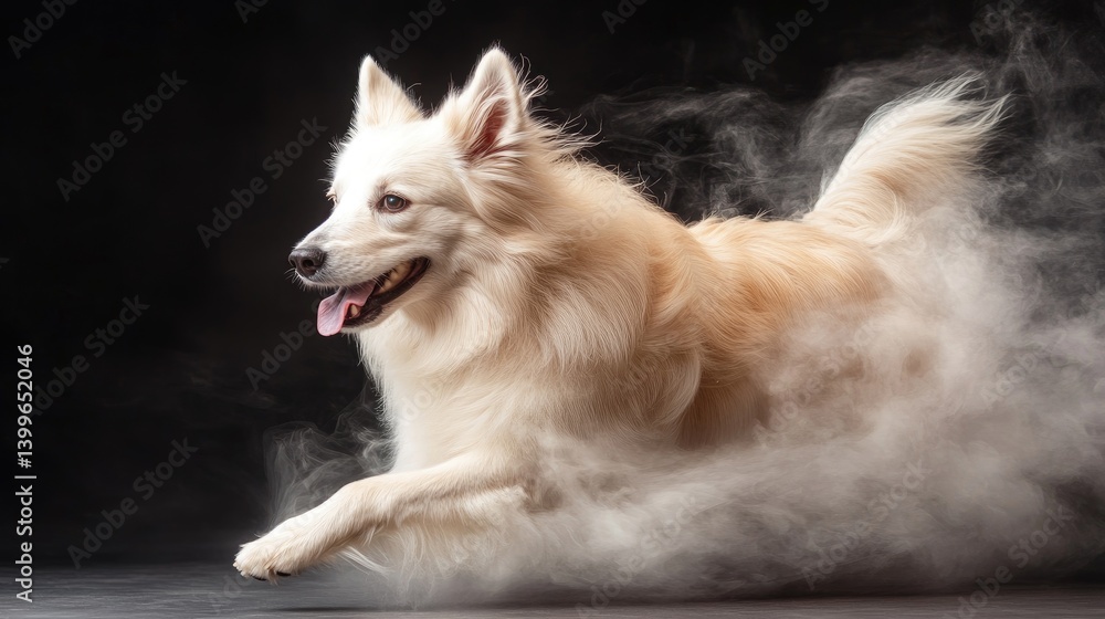 A ghost dog wagging its tail at something only it can see A ghost dog wagging its tail at something only it can see