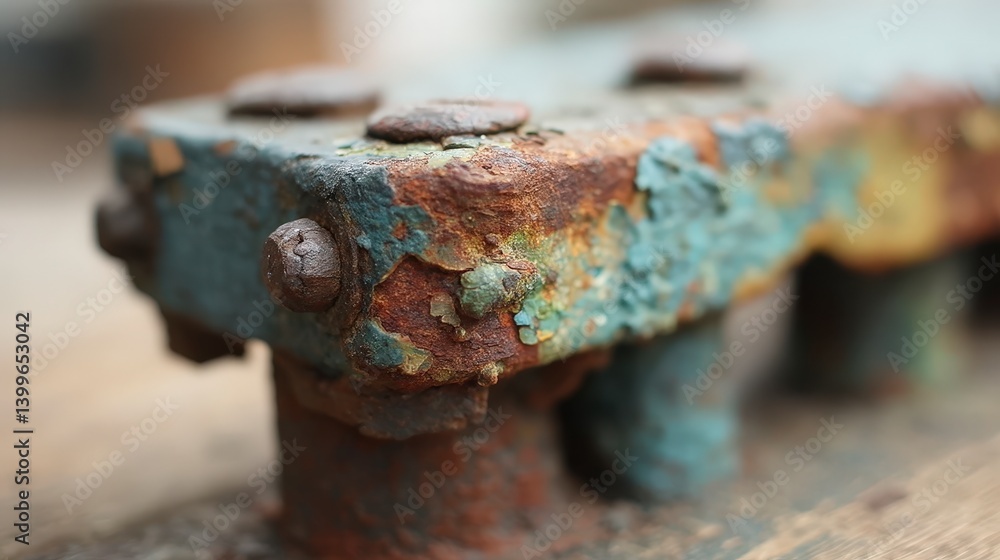 Rusty Metal Texture Teal Paint Rivets Aged Decay Industrial Background Rusty Metal Texture Teal Paint Rivets Aged Decay Industrial Background