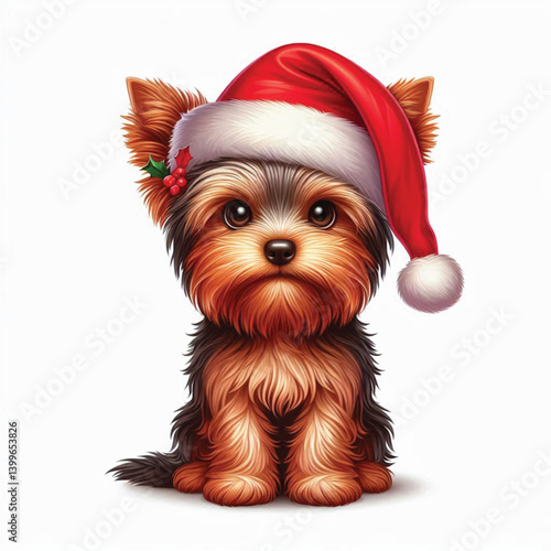 Adorable Cartoon Yorkie Dog Vector illustration
