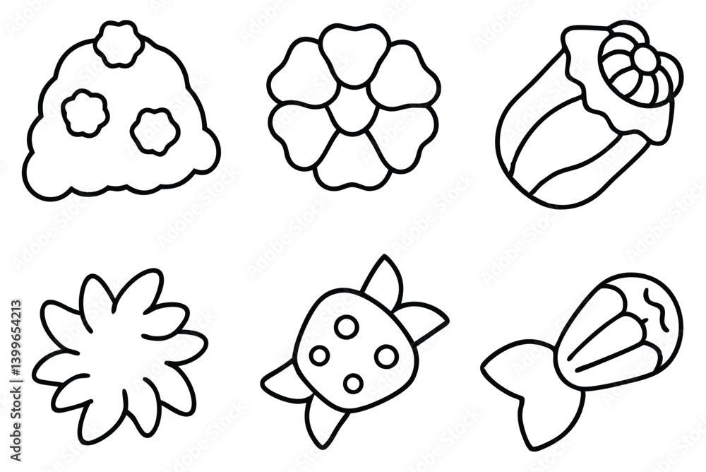 flower icons set flower icons set