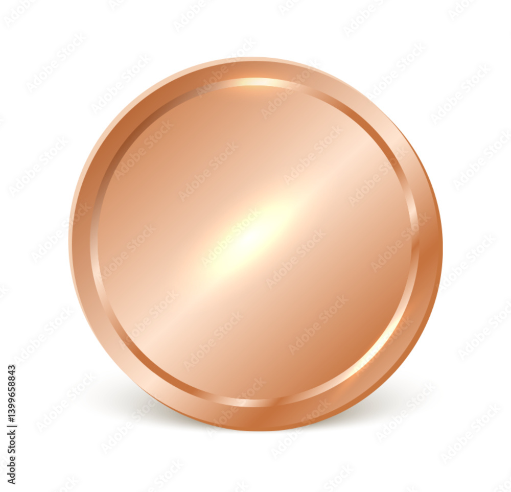 A shiny bronze medal or coin with a smooth reflective surface, symbolizing third-place awards, achievements, and recognition. Ideal for competitions and honors. A shiny bronze medal or coin with a smooth reflective surface, symbolizing third-place awards, achievements, and recognition. Ideal for competitions and honors.