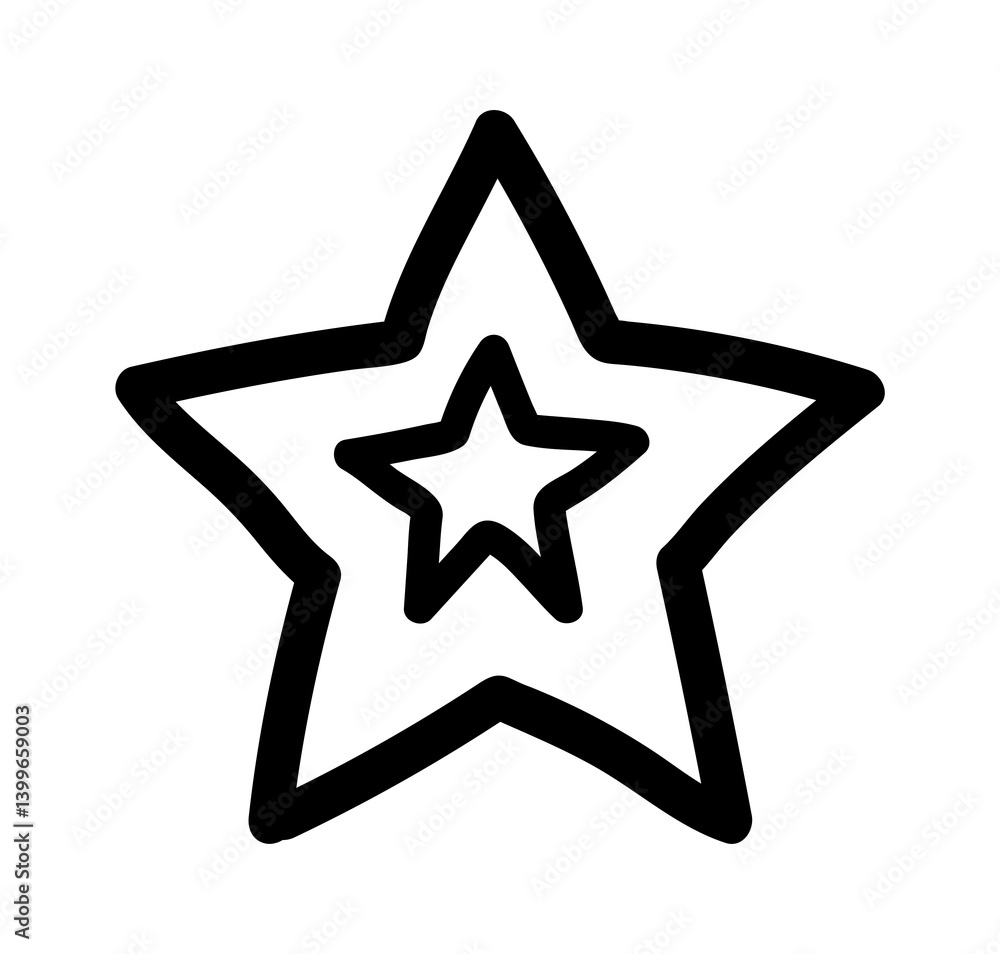 Doodle star. Hand drawn scribble sketch icon. Grunge line handdrawn star Doodle star. Hand drawn scribble sketch icon. Grunge line handdrawn star