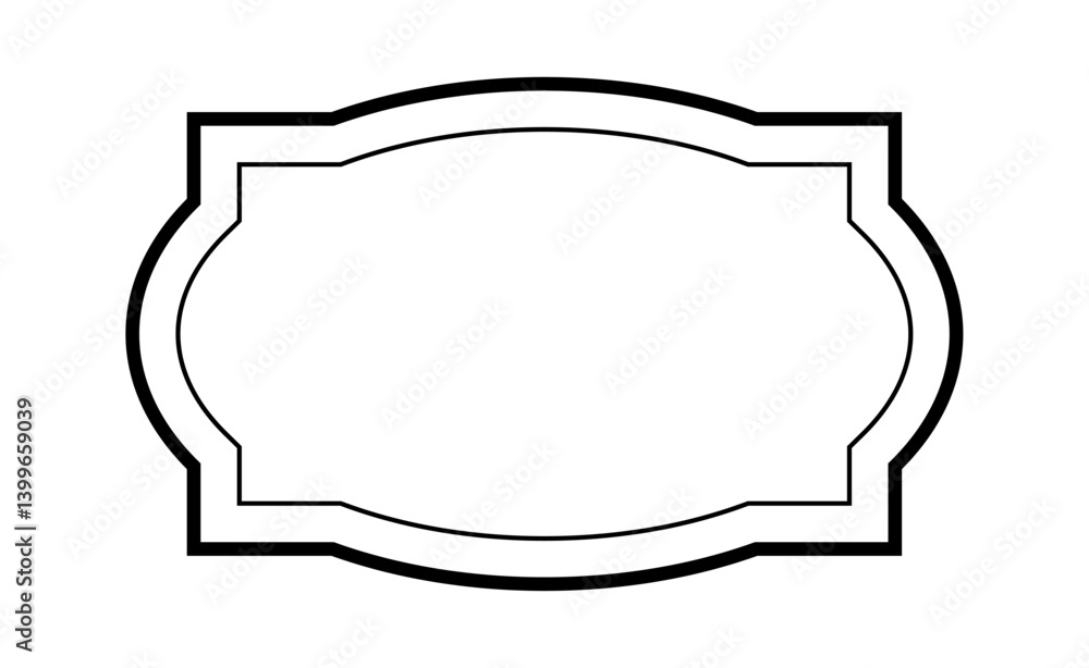 Fototapeta premium Outline vintage label. Vignette blank label. Vector banner