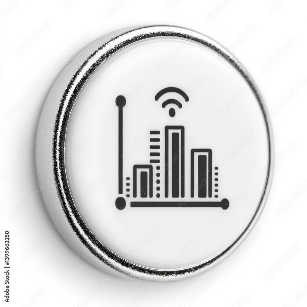 Smart City Data Wireless Network Signal Strength Chart Icon Smart City Data Wireless Network Signal Strength Chart Icon