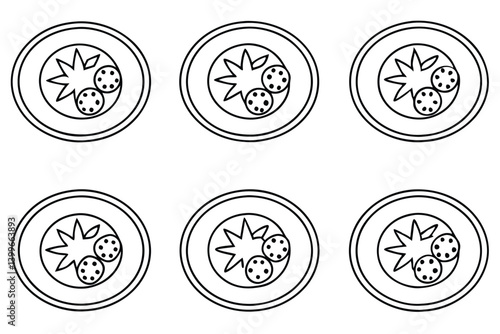 caprese line art illustration of fresh italian salad