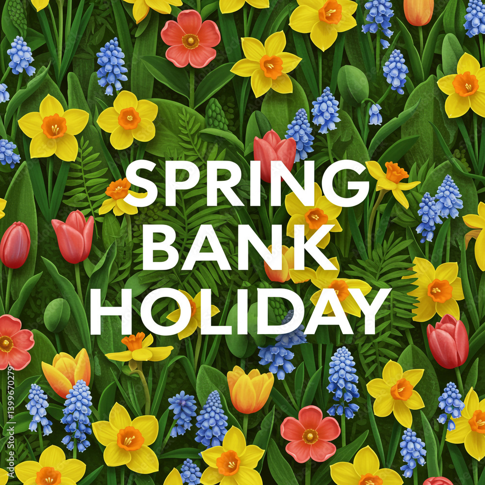 Lush Spring Floral Background with