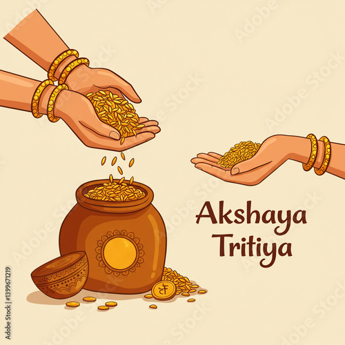 Hands Pouring Gold Coins in...