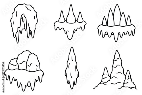 Cave formation sta stunning cave design line art