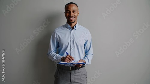 The Smiling Professional with Clipboard