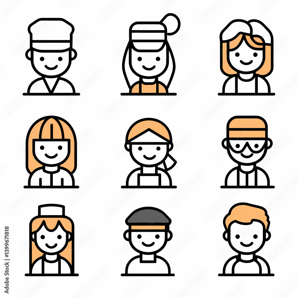 Diverse Professions: Cute Cartoon Characters Diverse Professions: Cute Cartoon Characters