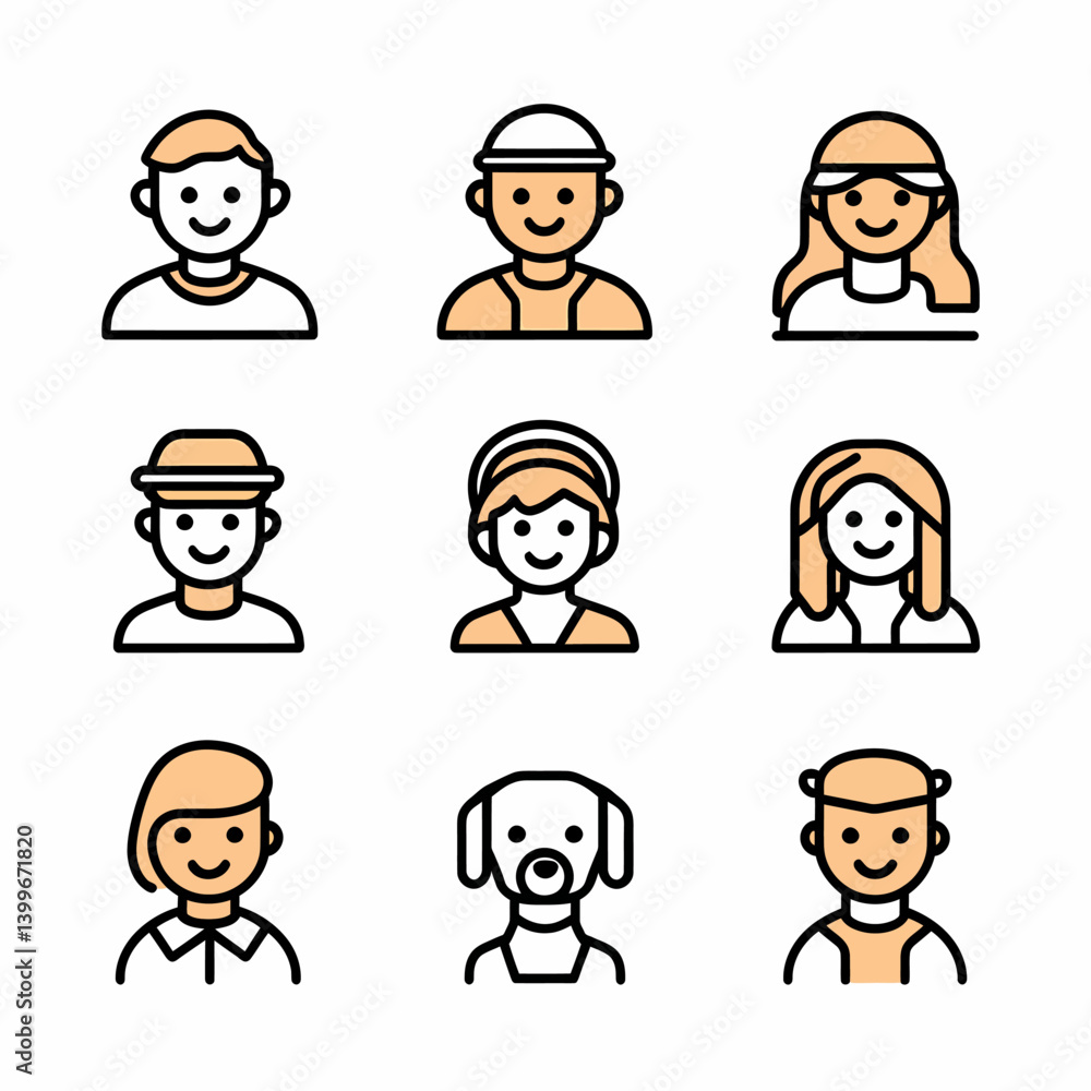 Avatar Collection: Diverse People and Pet Icons Avatar Collection: Diverse People and Pet Icons