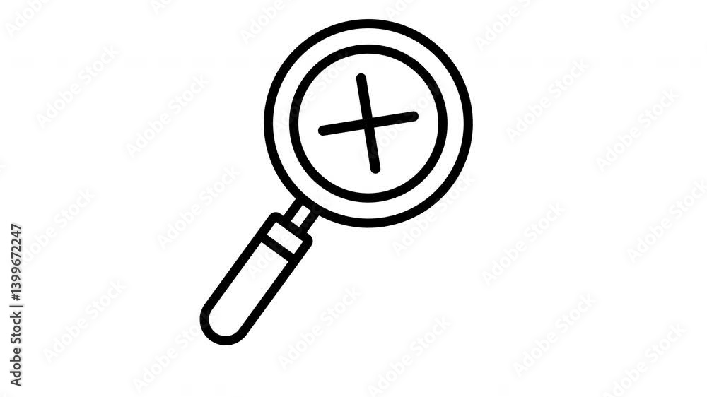 Animated magnifying glass with a minus sign inside it Animated magnifying glass with a minus sign inside it