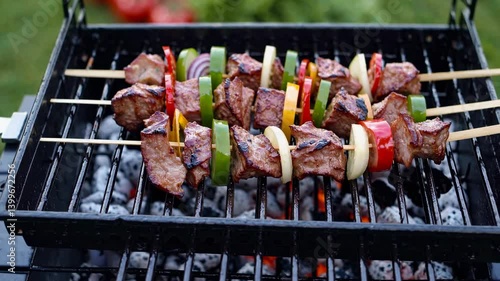 The Skewers on the Grill.