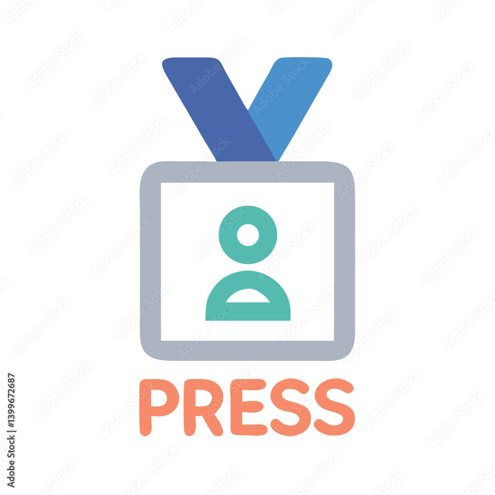 Press Pass Icon Representing Media Access, Journalism, and Event Coverage Press Pass Icon Representing Media Access, Journalism, and Event Coverage